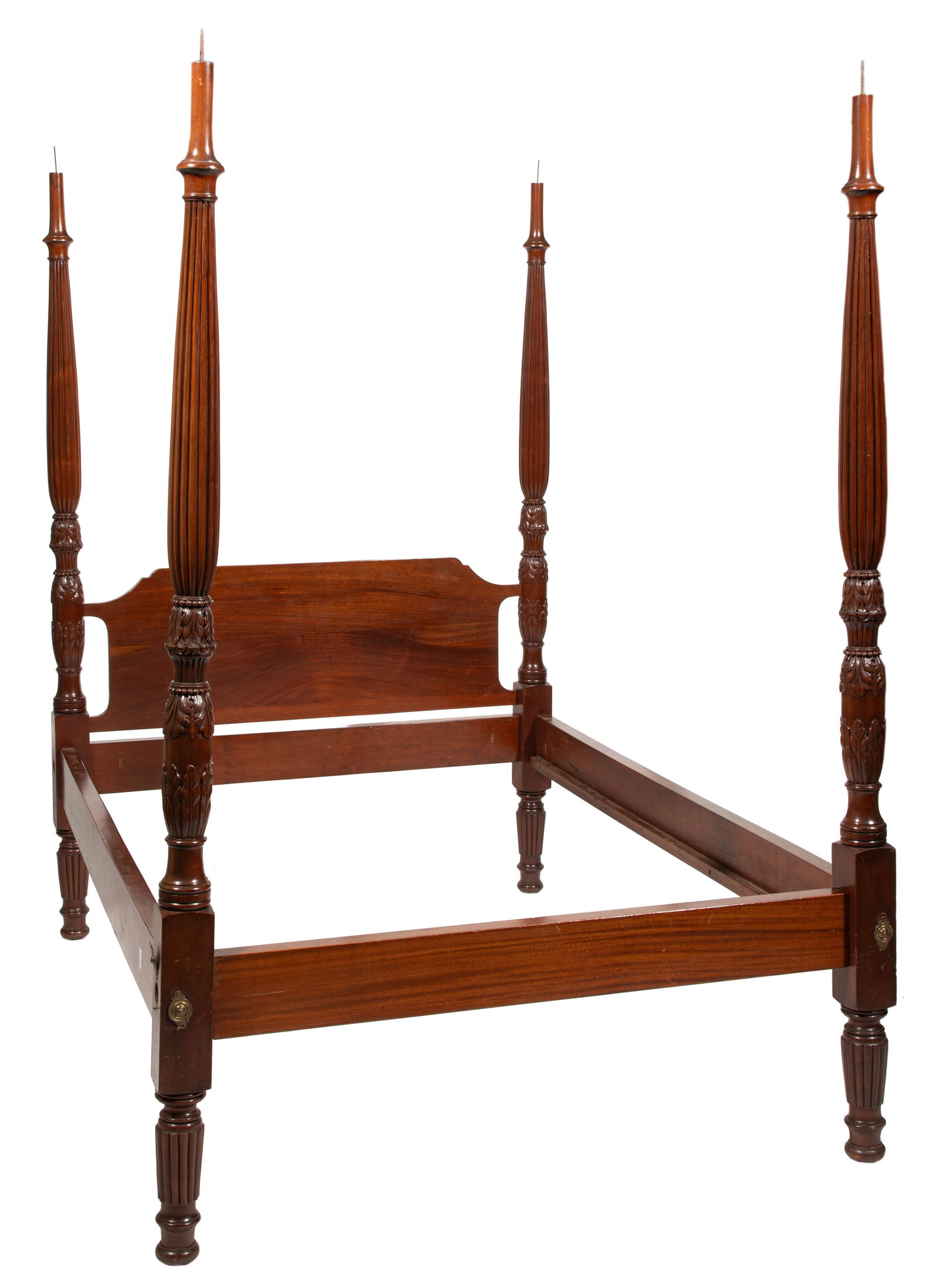 American Carved Mahogany Four Poster Bed (1 of 4)