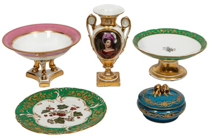 Five Pieces of Paris Porcelain