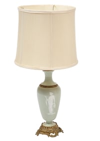 French Pate-sur-Pate-Style Porcelain Lamp