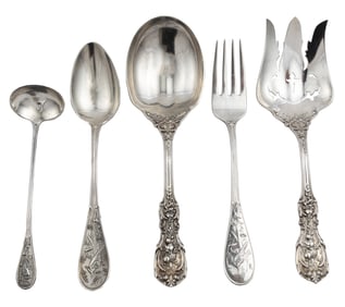 Good Group of American Sterling Silver Flatware Serving Pieces