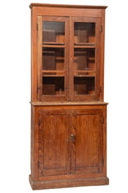 Southern Cypress Bookcase Cabinet 87 1/2 x 37 1/4 x 13 in. (222.3 x 94.6 x 33 cm.)