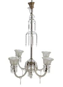 American Cut-Glass Four-Light Chandelier