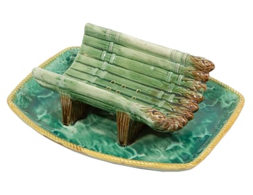 Continental Majolica Asparagus Cradle