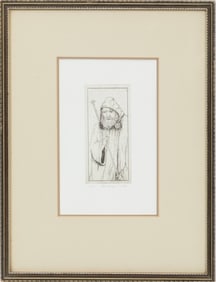 Christopher Miller, American 20th c., "The Mystic", etching, Sheet: 12 x 9 in. (30.5 x 22.9 cm.),