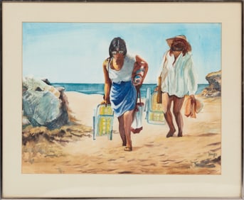 James "Jim" Richard Honey, American/California 1927-2010, "Going Home", watercolor on paper, 22 1/4