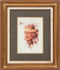 Robert Garner, American/California 20th c., "Uncle Henry Nicols Rodriguez", lithograph, Sheet: 14