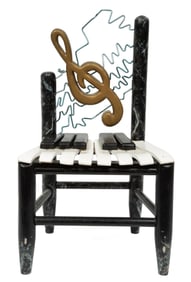 Rontherin Ratliff, American/Louisiana b. 1977, "YA-YA", mixed media and found chair, 24 3/4 x 14 1/2