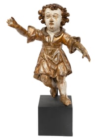 Continental Carved and Painted Wood Santos Figure