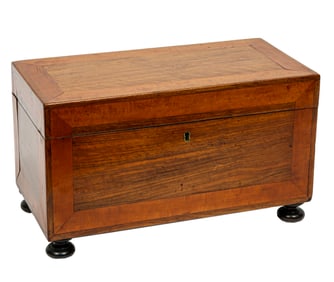 English Satinwood Banded Tea Caddy