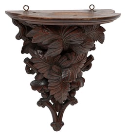 Black Forest Carved Walnut Bracket