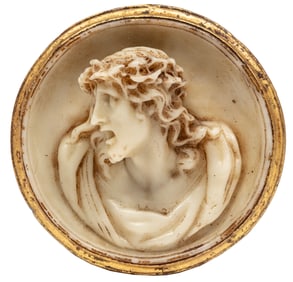 Wax Portrait Medallion of Jesus