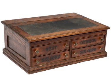 American Carved Oak Salesman Desk 12 x 30 x 20 in. (30.5 x 76.2 x 50.8 cm.)