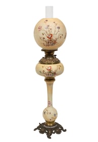 Victorian Painted Oil Lamp