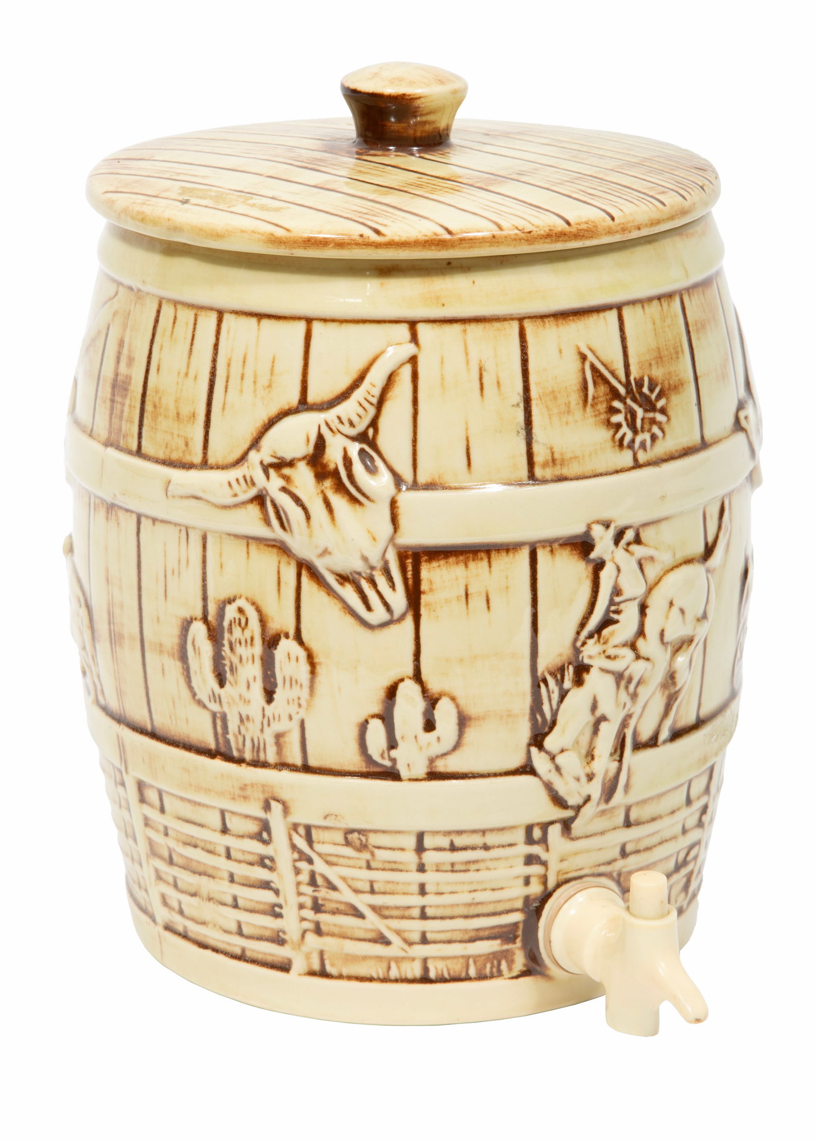 McCoy Porcelain "El Rancho" Texas Cooler or Drink Dispenser (1 of 10)