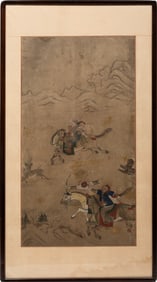 Korean School , "Tatar Hunting Scene", ink and color on paper