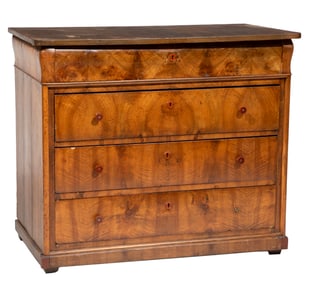 Biedermeier-Style Fruitwood Chest of Drawers 36 1/2 x 42 1/2 x 23 1/2 in. (92.7 x 108 x 59.7 cm.)