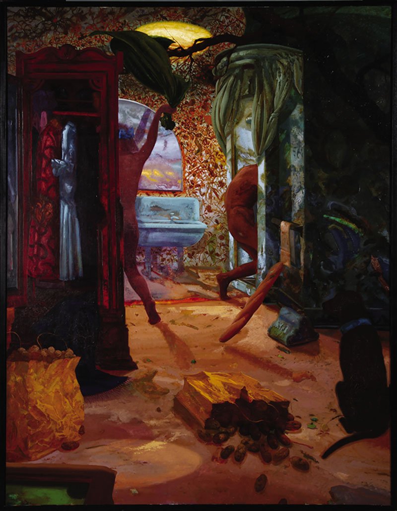 James McGarrell (American/Indiana, b. 1931): James McGarrell (American/Indiana, b. 1931), "Lavabo", 1988, oil on canvas, signed, titled and dated en verso, 80 in. x 62 in., framed
