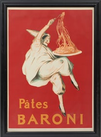 After Leonetto Cappiello, Italian 1875-1942, "P?tes Baroni", reproduction advertisement poster,