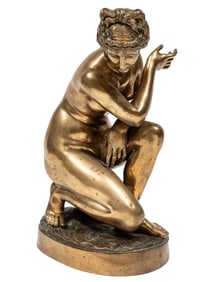Tiffany & Co. Retailed Polished Bronze of the Crouching Venus