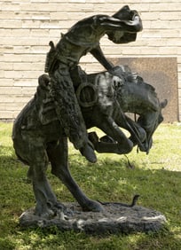 Monumental Bronze Figural Group of ?Rattlesnake?