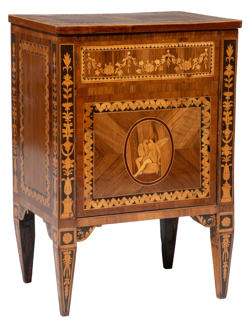 Italian Neoclassical Fruitwood Marquetry Petite Commode (1 of 6)