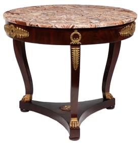 French Empire-Style Bronze Mounted Mahogany Center Table