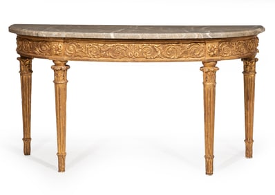 Louis XVI-Style Giltwood Console Table