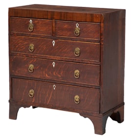 Georgian-Style Carved Oak Diminutive Chest of Drawers