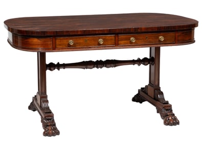 William IV Carved Rosewood Library Table