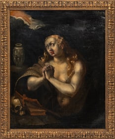 Italian School 18th/19th c., "Penitent Mary Magdalene", oil on canvas, 40 1/4 x 32 1/2 in. (102.2 x