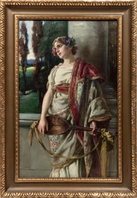 Carl Zewy, Austrian 1855-1929, ?Allegory of Music?, oil on canvas, 37 5/8 x 23 3/4 in. (95.6 x 60.3