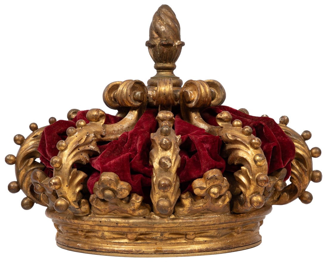 Antique Continental Giltwood Baldachin Corona (1 of 2)