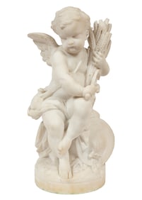 Continental Carved Marble Allegorical Figure of Harvest