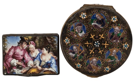 Two Antique French Enameled Boxes