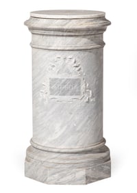 Large Antique English Marble Pedestal