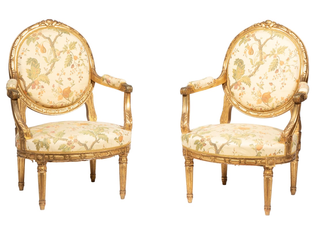 Louis XVI-Style Carved Giltwood Salon Suite (1 of 9)
