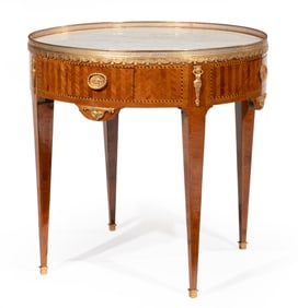 Louis XVI-Style Bronze Mounted Kingwood Parquetry Bouillotte Table