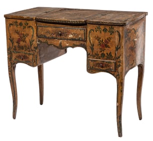 French Rococo-Style Paint-Decorated Poudreuse
