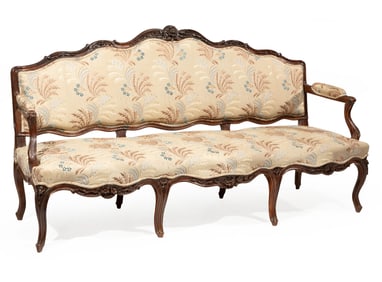 Rococo-Style Carved Walnut Settee