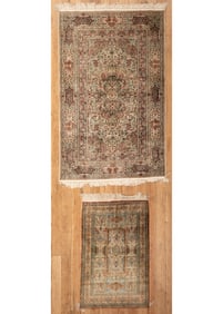 Two Chinese Persian-Style Silk Rugs