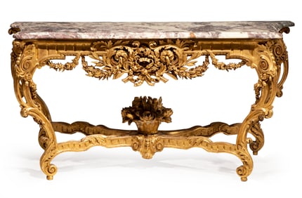 Fine French Rococo Giltwood Console
