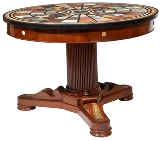 French Empire Bronze Mounted Specimen Marble Top Center Table