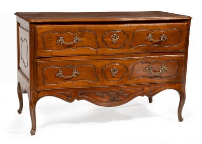 French Provincial Carved Walnut Commode