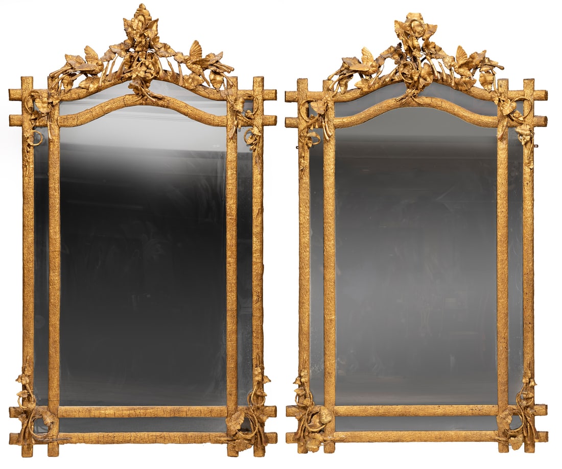 Pair of Large Napoleon III Giltwood Mirrors (1 of 3)