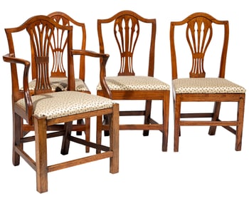 Associated Set of Eight George III Dining Chairs in the Hepplewhite Taste