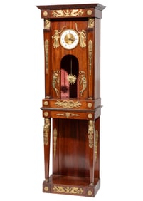 Empire Bronze-Mounted Mahogany Console Clock