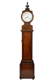 Belgian Liegeoise Brass Inlaid Tall Case Clock