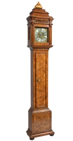 Belgian Burl-Walnut Tall Case Clock