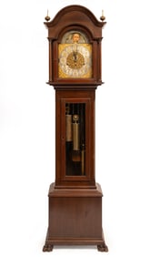 American Mahogany Tall Case Tubular Bell Clock