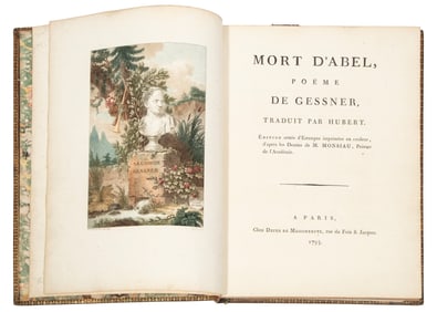 Gessner, Salomon., La Mort d'Abel, Po?me, traduit par Hubert. Paris: Defer de Maisonneuve, 1793,